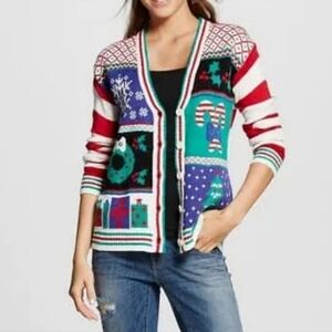 Ugly Christmas Knit Cardigan Sweater Women's Plus Size XXL Holiday Party EUC